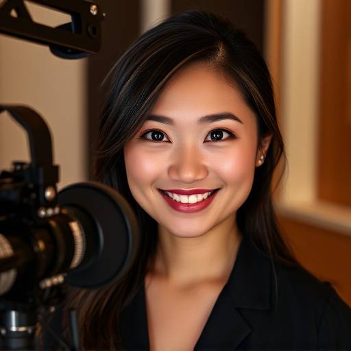 Headshot of Mia Chen, a junior audio engineer at Aurora Sound Studios.